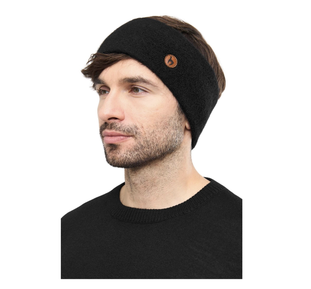 STRETCH Alpakastirnband – Schwarz