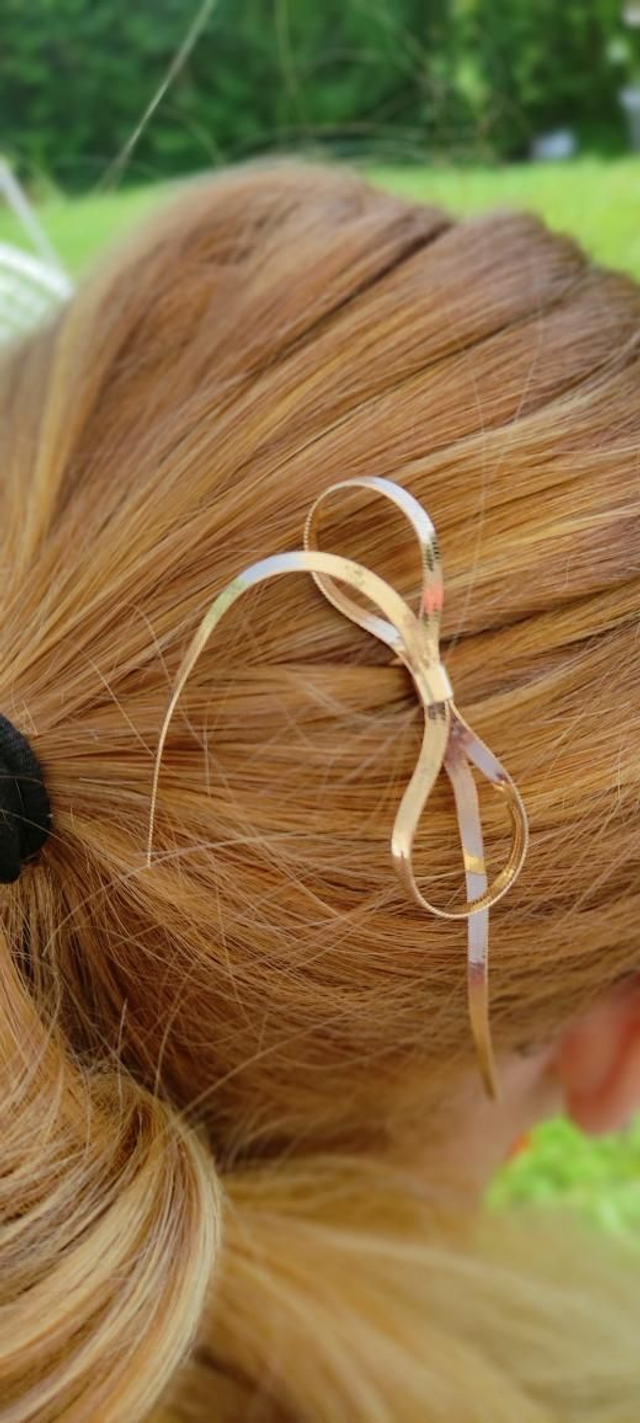 Noeud doré épingle cheveux 
