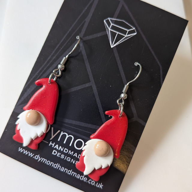 Christmas Santa gonk drop earrings