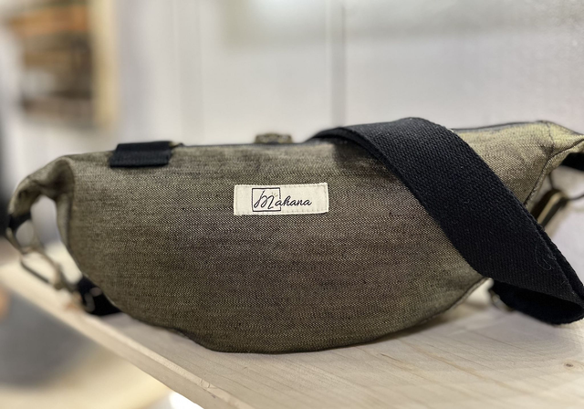 Sac Bahana avec poche intérieure tissu haute couture mordoré