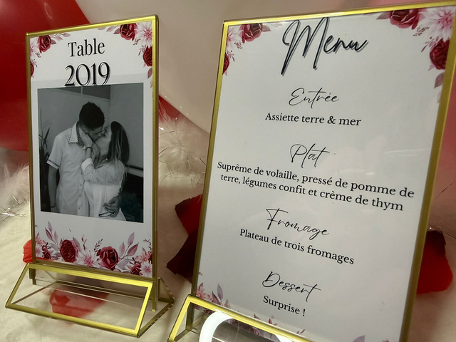 Numéro de table / menu