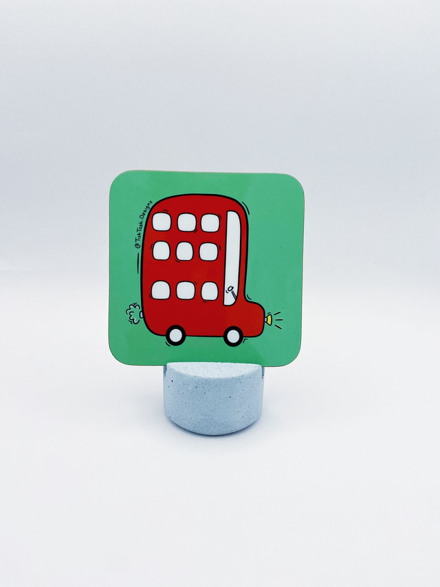 Red bus coaster