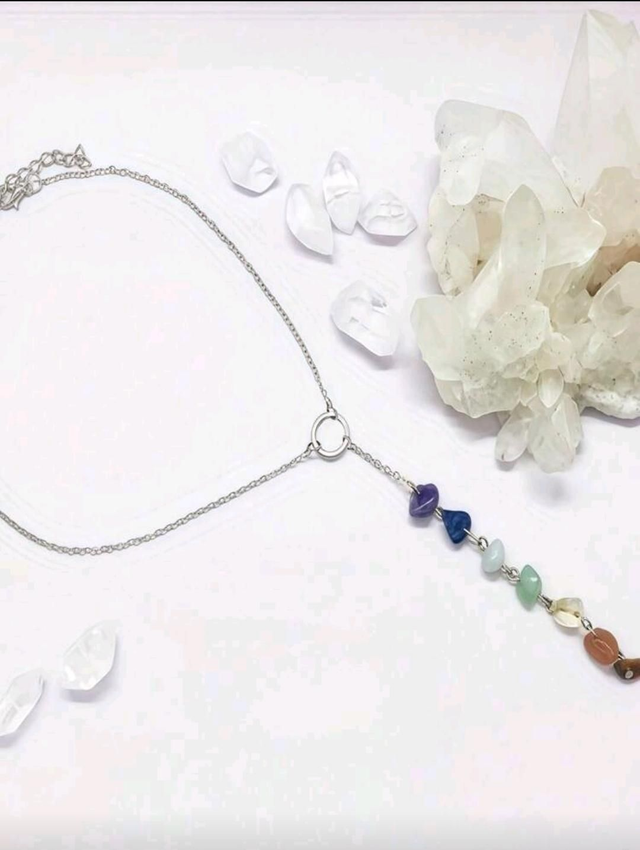 Collier harmonisation des 7 chakras - en acier inoxydable 