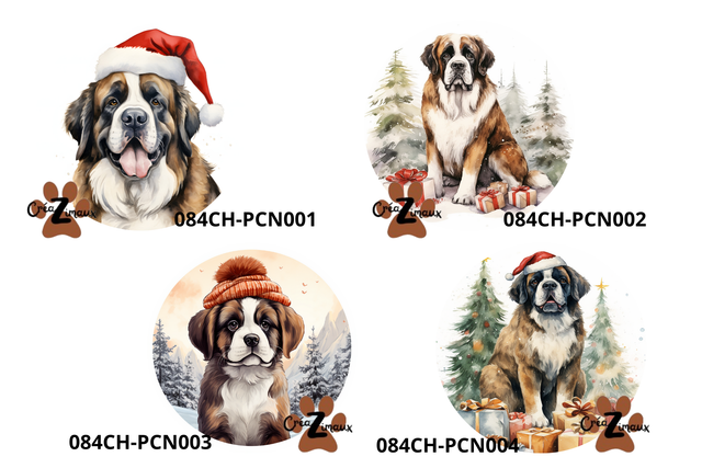 Porte clé Saint bernard modèle Noël 