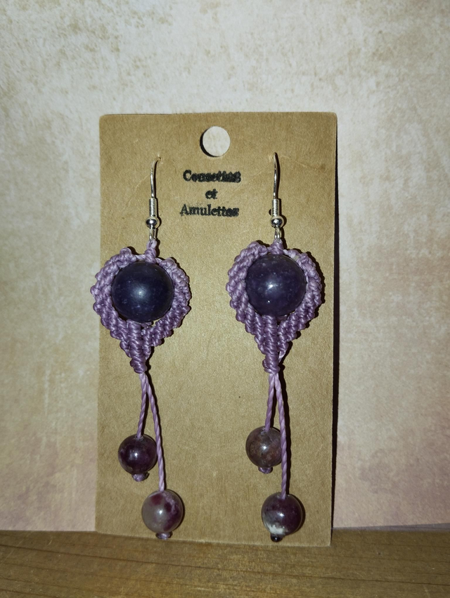 Boucles d'oreilles Tourmaline Rose 
