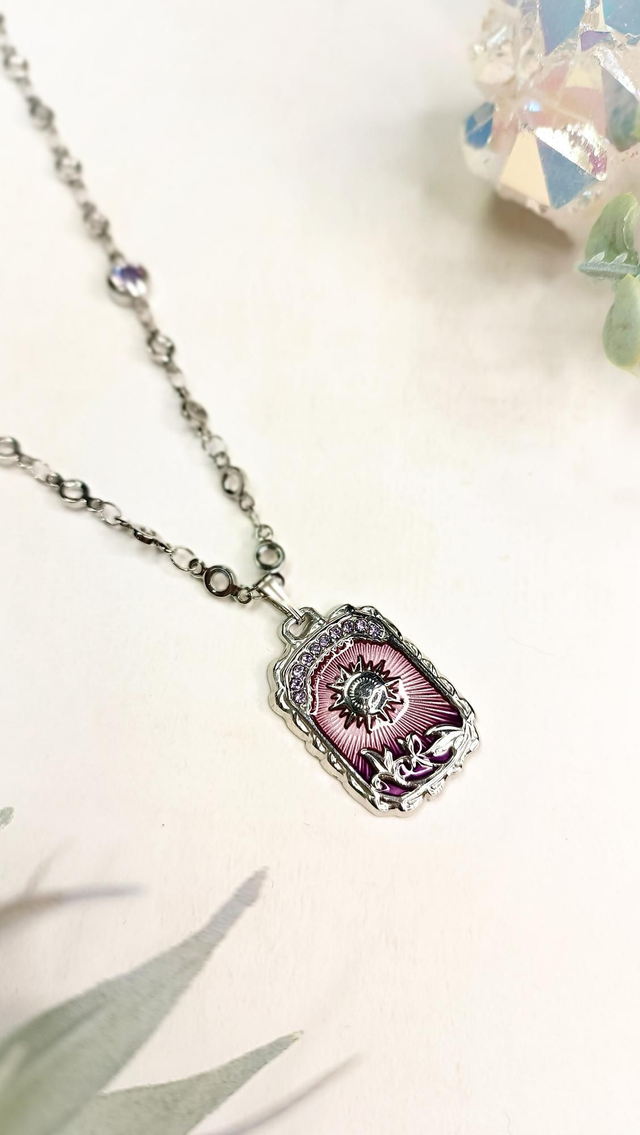 Collier SURYAH - Argenté - Violet mystique