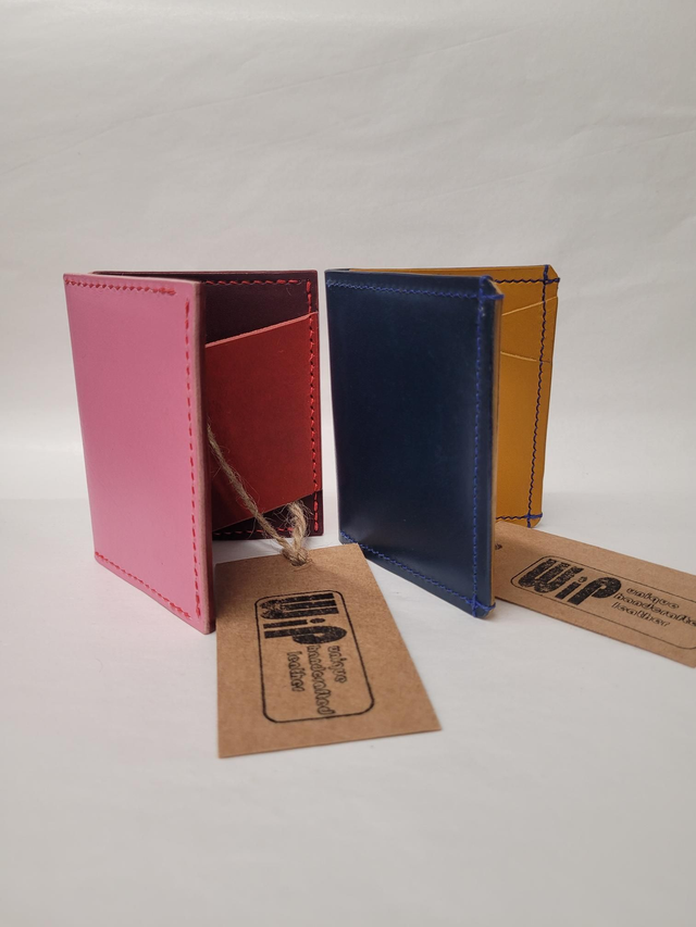 Bifold Leather Horizontal Card Holder - 3 Card Slots - Ava - ML-006