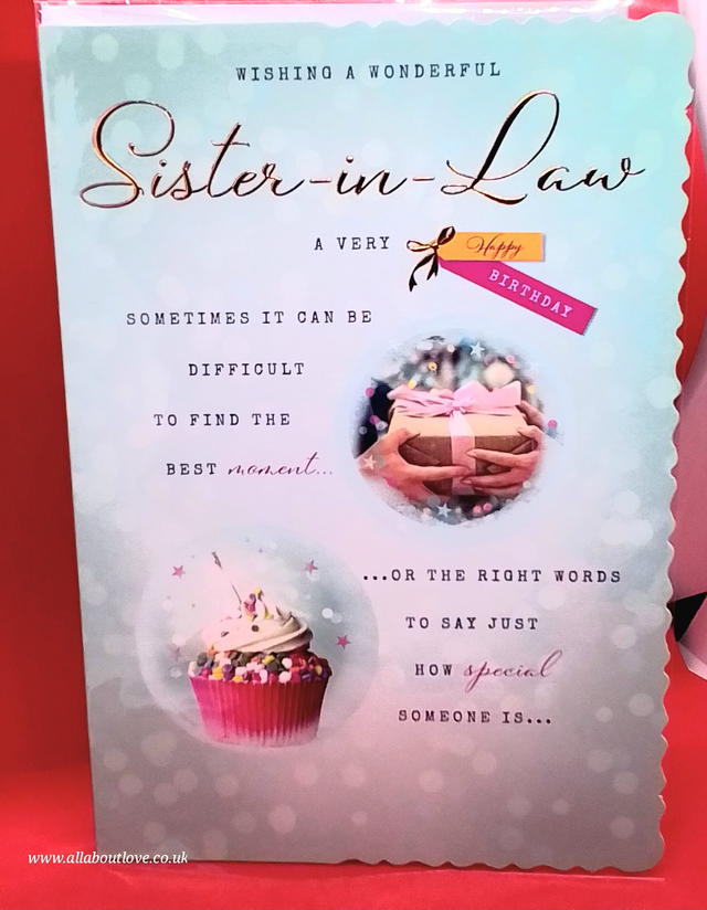 Sister-In-Law Birthday Card Modern Design Beautiful Sentiment 