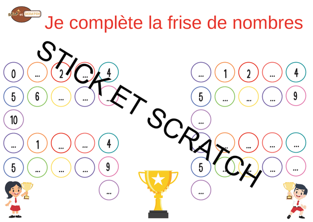 Compléter la frise des nombres