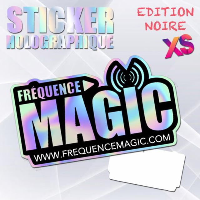 STICKER HOLOGRAPHIQUE VERSION 2 NOIR XS