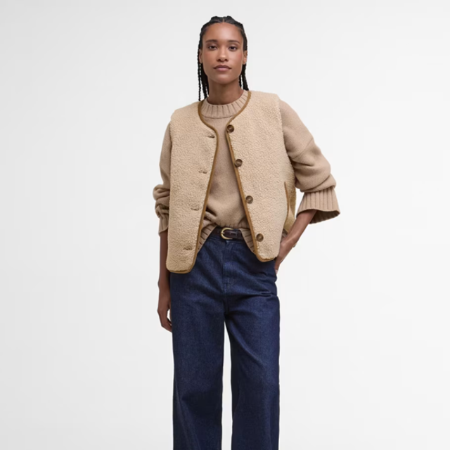 Barbour Luciana Fleece Gilet Natural