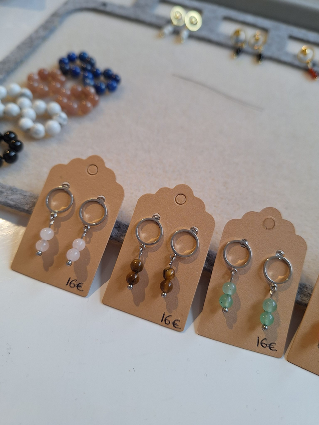 Boucles d'oreilles rond argentées