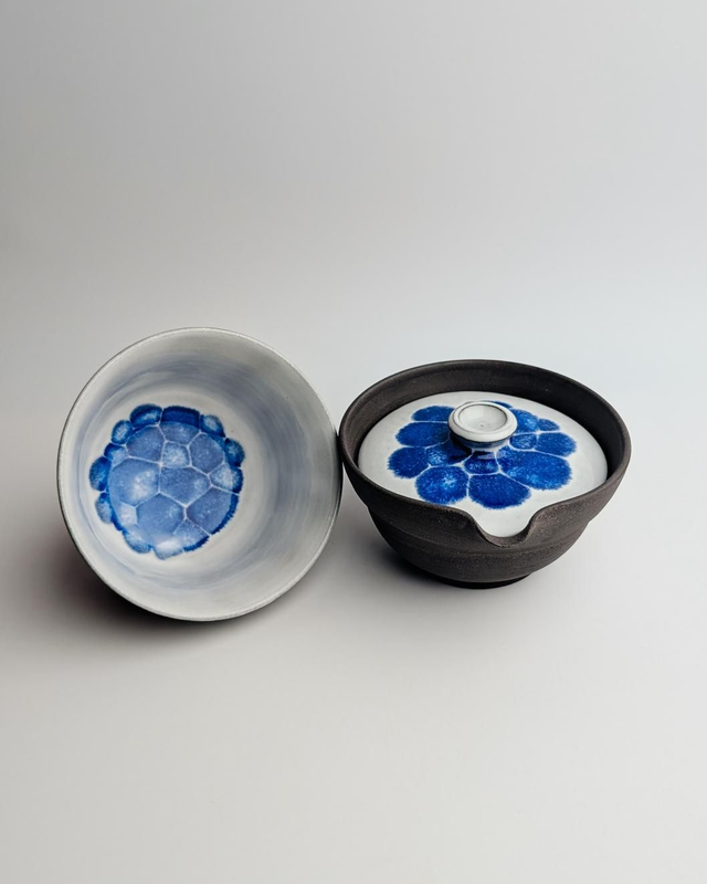 Zestaw shiboridashi i czarka "kra na zamarzniętym jeziorze"