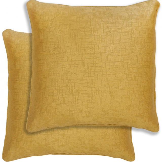 Enhanced Living Pair of Vogue Ochre Cushion Covers - Cases Only
