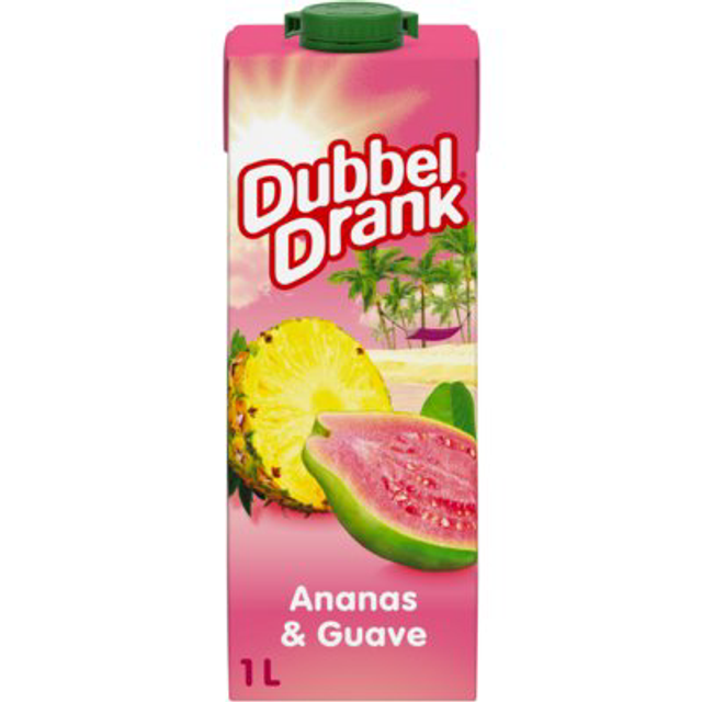 DubbelDrank Ananas &amp; guave 1 liter 