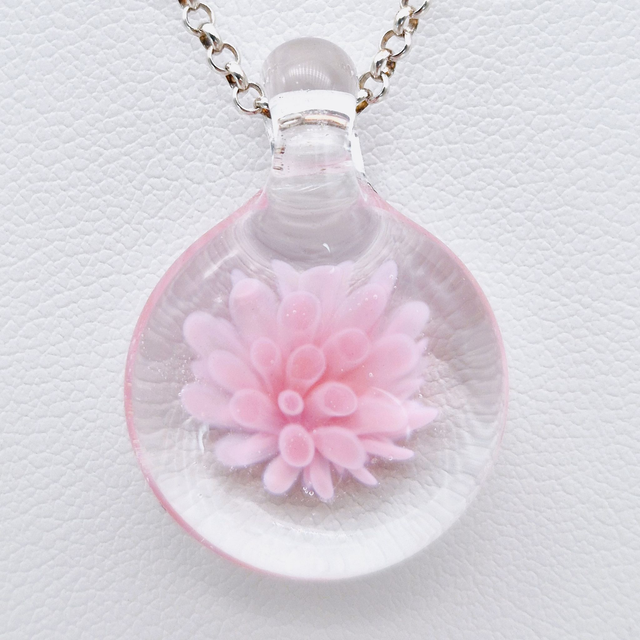 Pendentif Dahlia rose 1
