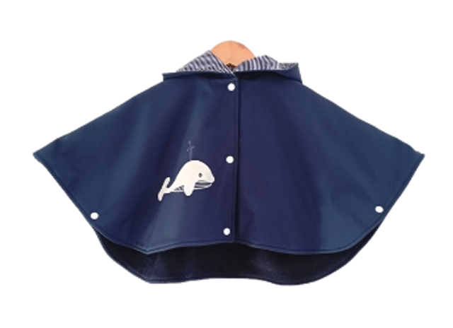 Cape de pluie "Baleine" bleu marine