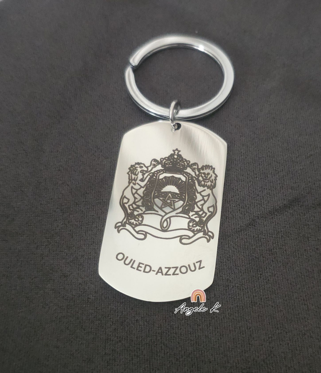 Porte clés en acier personnalisé avec gravure au choix