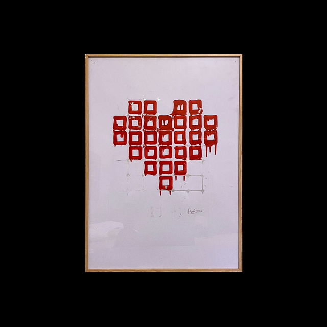 Neopixelheart Carrés rouges débordants - 50x70cm / 2023