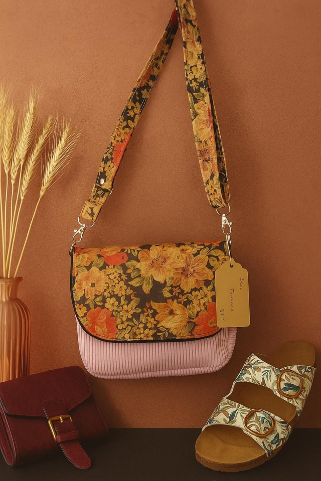 Besace velour et liège 