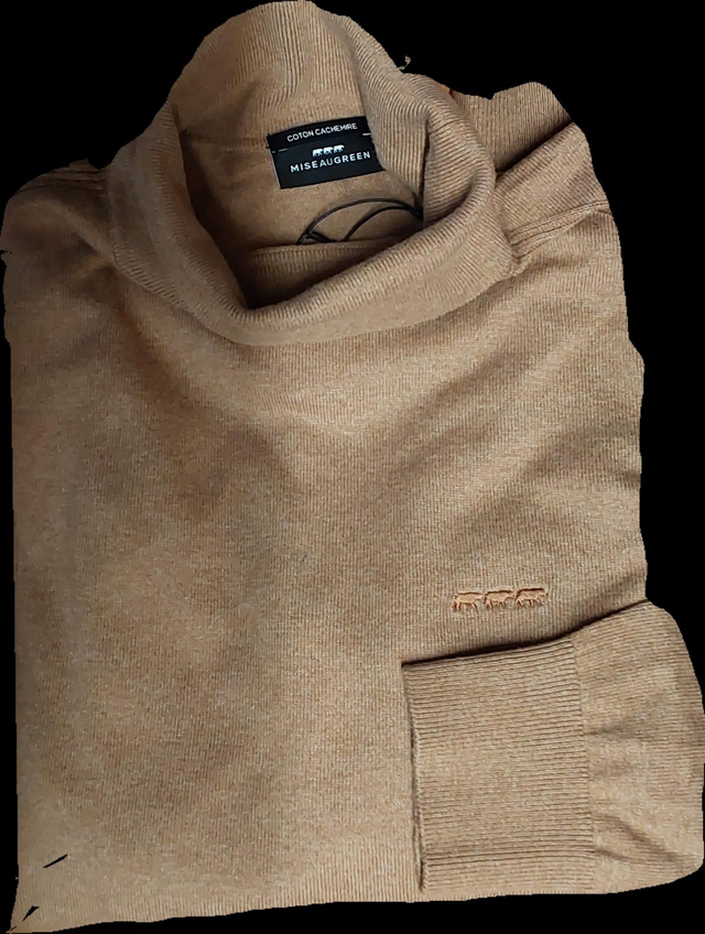 Pull uni col roulé MISE AU GREEN