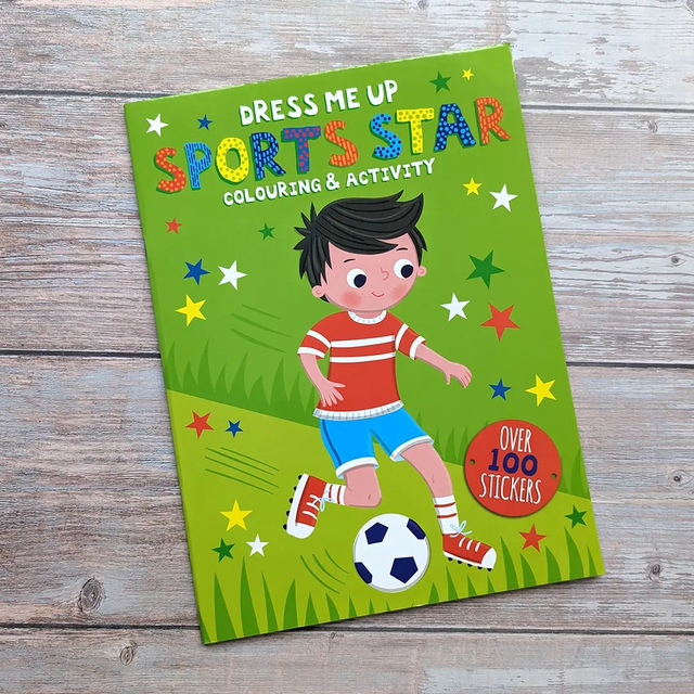 Dress Me Up Sports Star Colouring Book