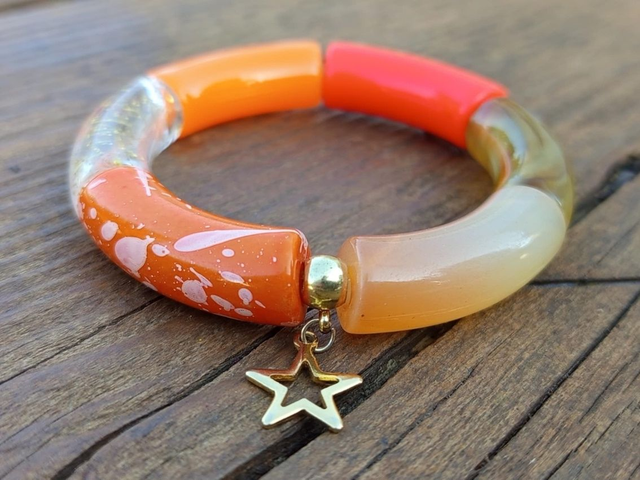 Bracelet jonc perles tubes incurvées Mohana Kaddoo