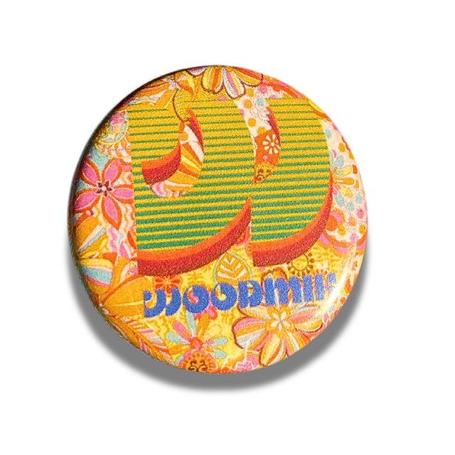 Badge WMK rétro psychédélique 