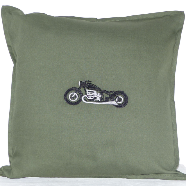 Kissenhülle tiefgrün „Motorad Chopper“