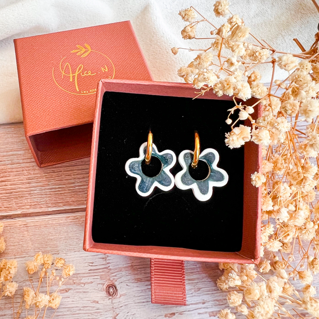 Boucles d’oreilles porcelaine
