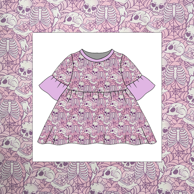 Skeleton Bell Sleeve Dress