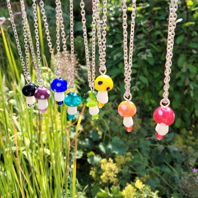 Glass Lampwork Mushrooms