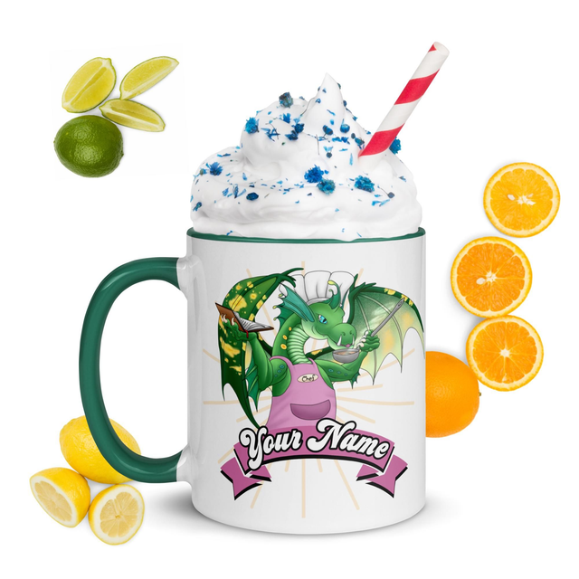 Personalisierte Tasse "Drache am Kochen"
