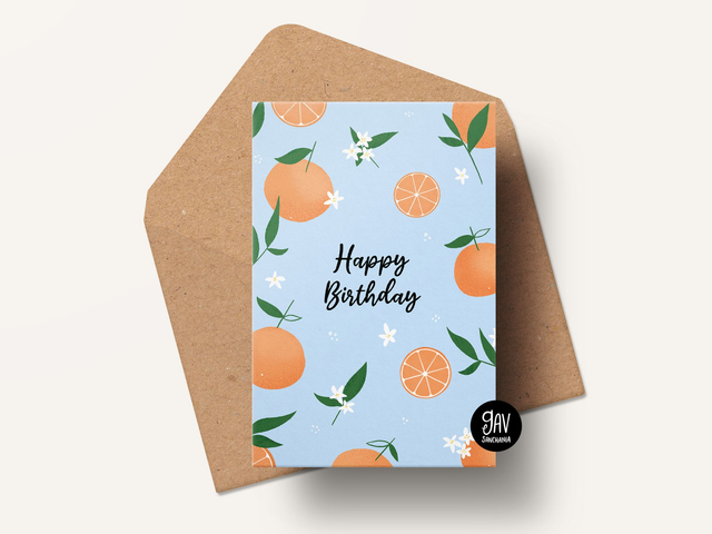 Happy birthday, oranges birthday card