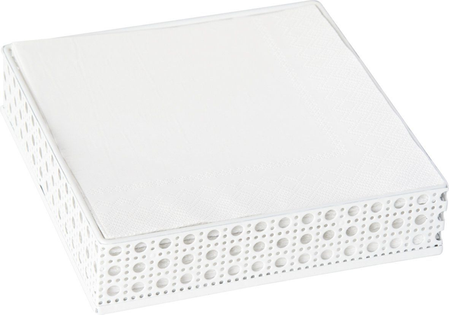 Servilletero de metal blanco 