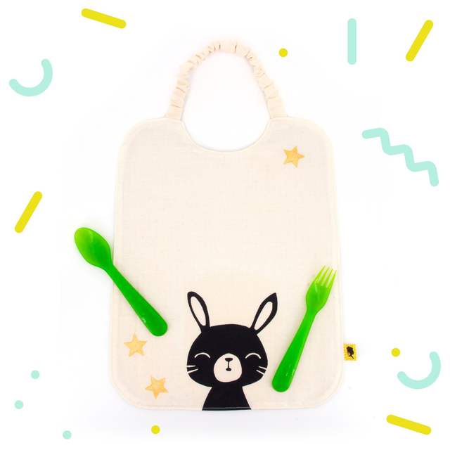 Serviette maternelle ECRUE LAPIN