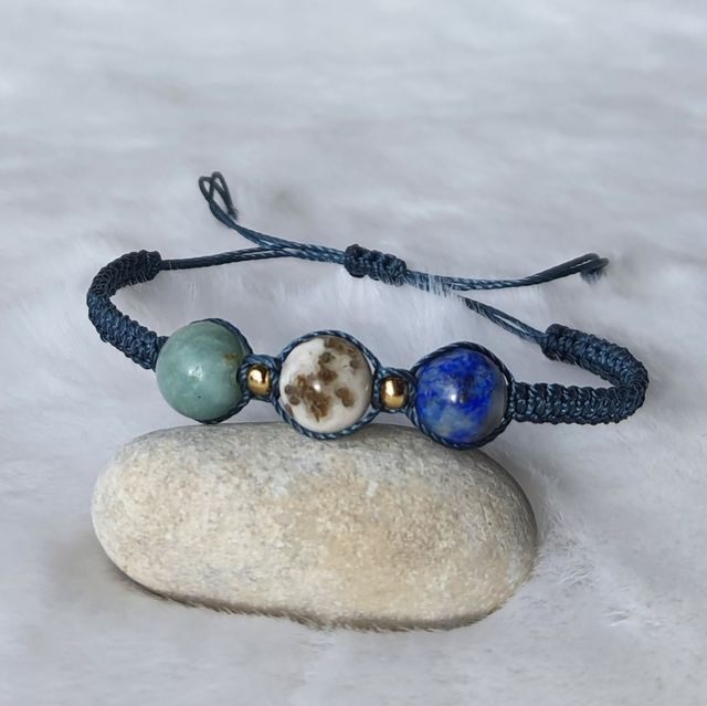 Bracelet Synergie 3 pierres "Souffle de sérénité"