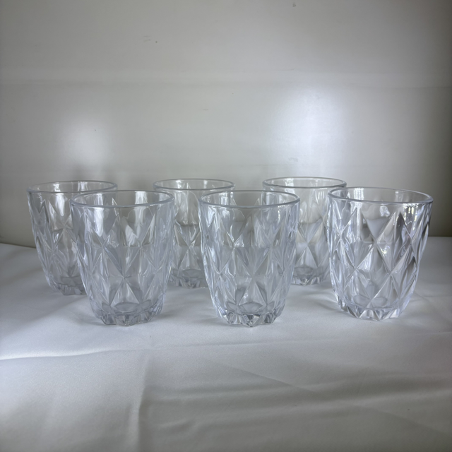 Verre à eau effet losange par 6