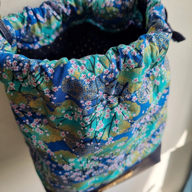 Baluchon "Akina" & simili cuir bleu marine