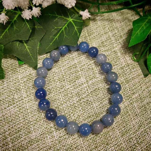 Bracelet 8mm aventurine bleu