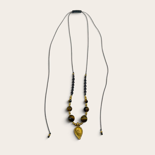 Collier TAO – Œil-de-tigre &amp; laiton