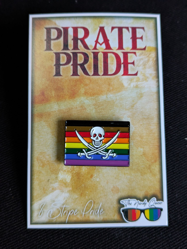 Pirate Flag - 8-Stripe Pride Soft Enamel Pin Badge