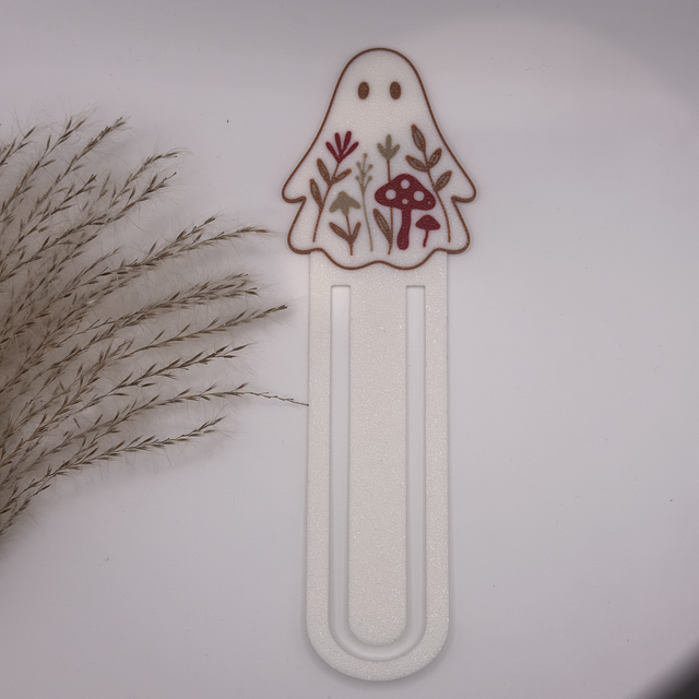 Cute Ghost &amp; Mushroom 3D Printed Paperclip Bookmark