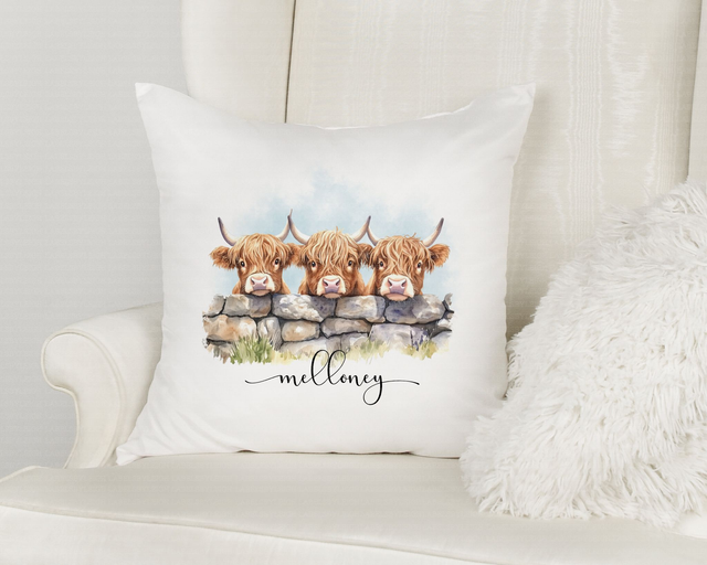 Gorgeous personalised cow design cushion 