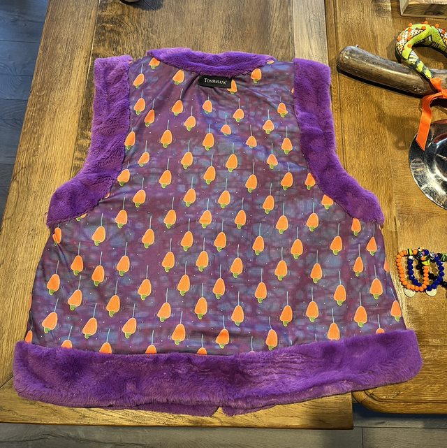 Veste Natalie sans manches et réversible imprimé Cajou mûr