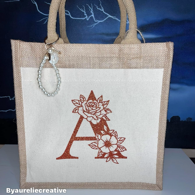 Sac cabas M lettre au choix 