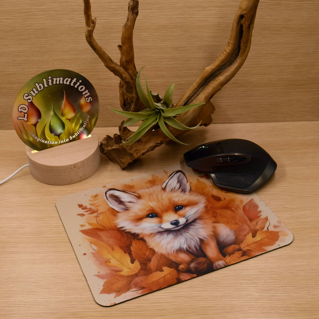 Autumn Fox Cub Mouse Mat – Anti-Slip &amp; Smooth Surface