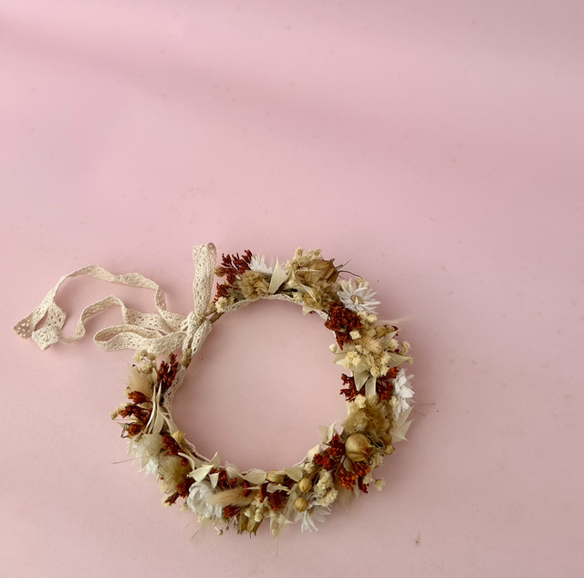 Rustic dried and preserved Baby halo crown 