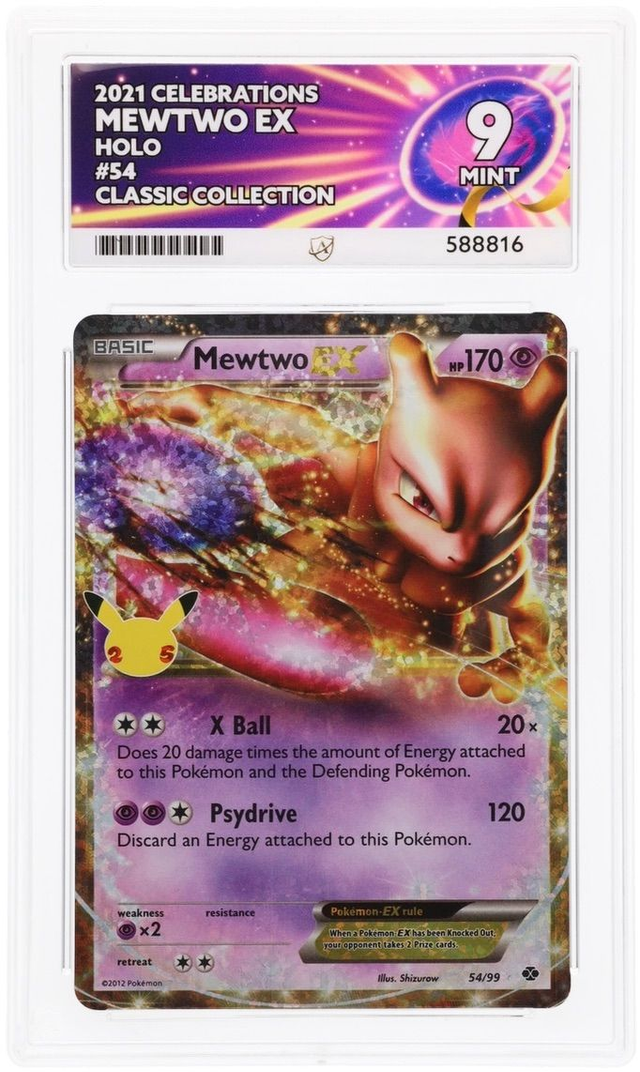 2021 CELEBRATIONS MEWTWO EX HOLO #54 CLASSIC COLLECTION Ace MINT 9