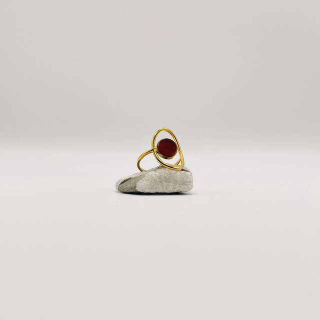 Bague Pia - agate rouge